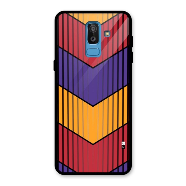 Angular Stripes Glass Back Case for Galaxy J8