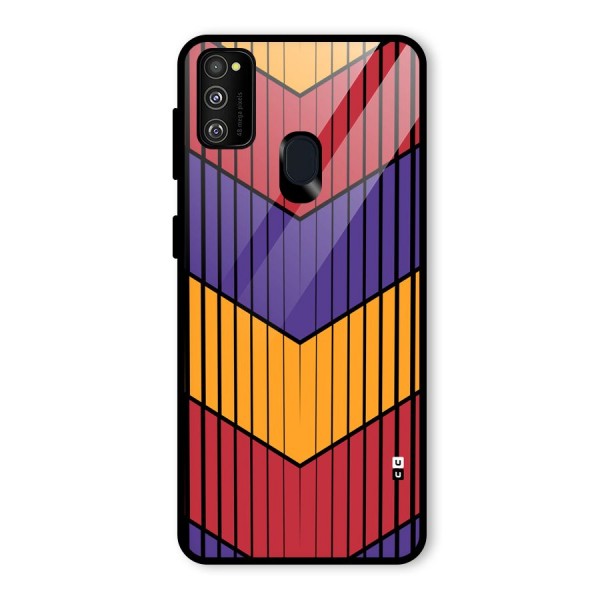 Angular Stripes Glass Back Case for Galaxy M21