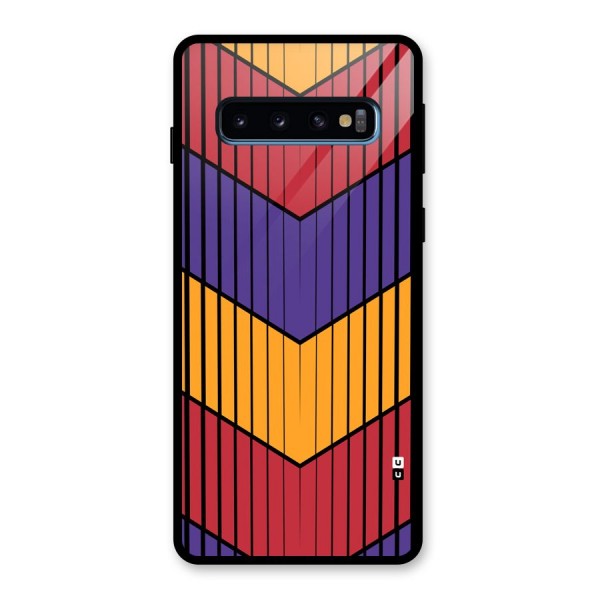 Angular Stripes Glass Back Case for Galaxy S10