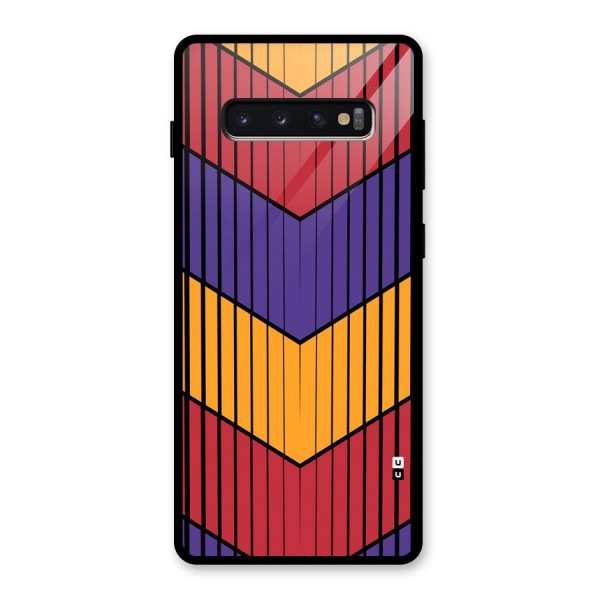 Angular Stripes Glass Back Case for Galaxy S10 Plus