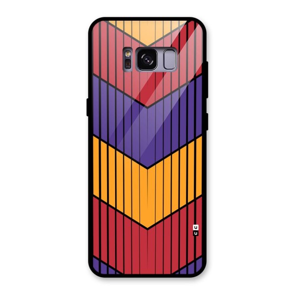 Angular Stripes Glass Back Case for Galaxy S8