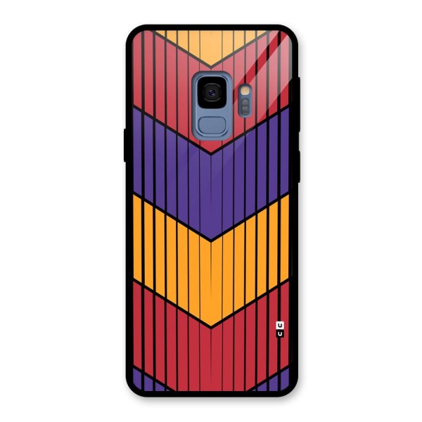 Angular Stripes Glass Back Case for Galaxy S9