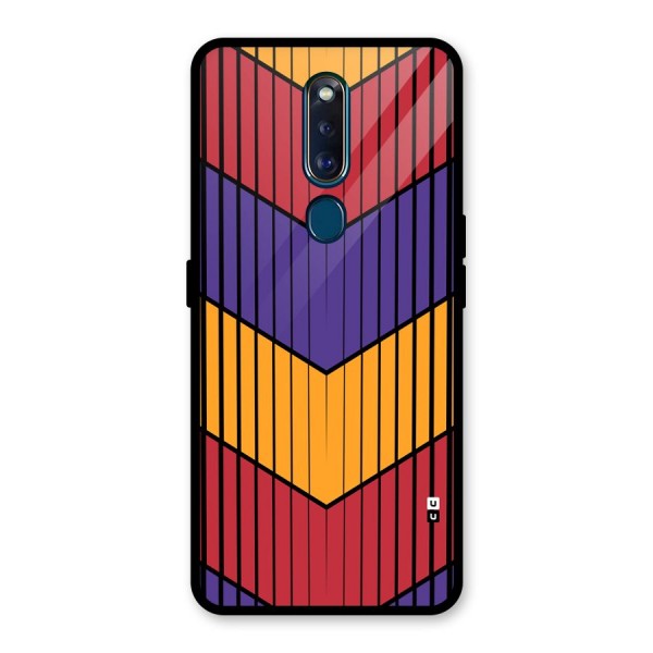 Angular Stripes Glass Back Case for Oppo F11 Pro