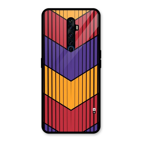 Angular Stripes Glass Back Case for Oppo Reno2 F