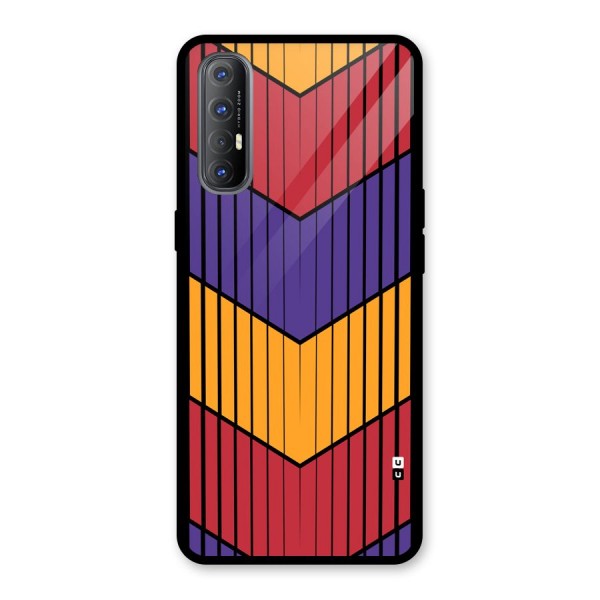 Angular Stripes Glass Back Case for Oppo Reno3 Pro