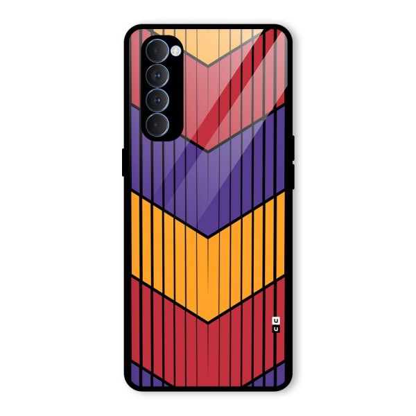 Angular Stripes Glass Back Case for Oppo Reno4 Pro