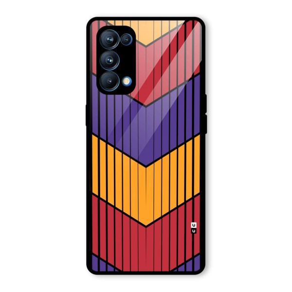 Angular Stripes Glass Back Case for Oppo Reno5 Pro 5G