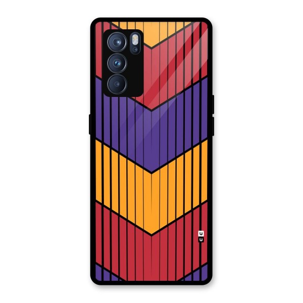 Angular Stripes Glass Back Case for Oppo Reno6 Pro 5G