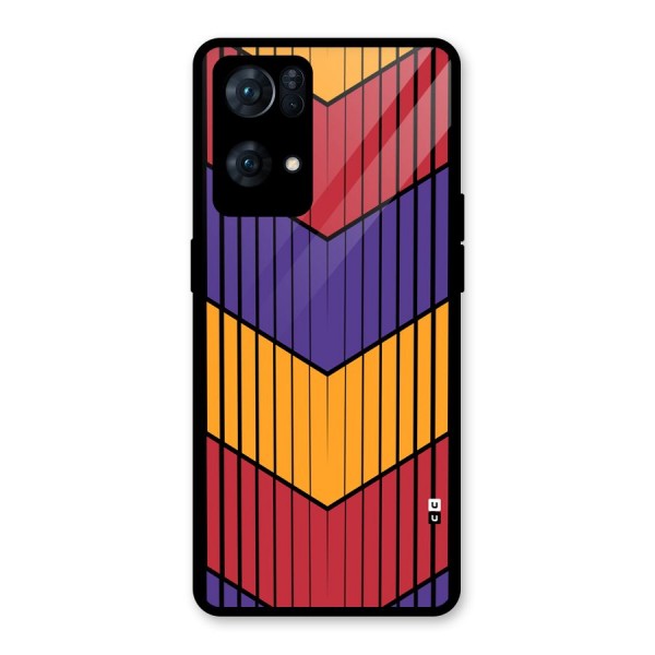 Angular Stripes Glass Back Case for Oppo Reno7 Pro 5G