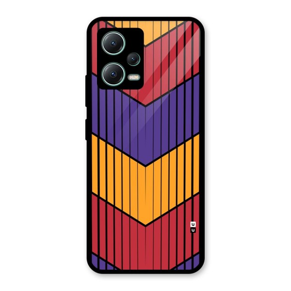 Angular Stripes Glass Back Case for Poco X5