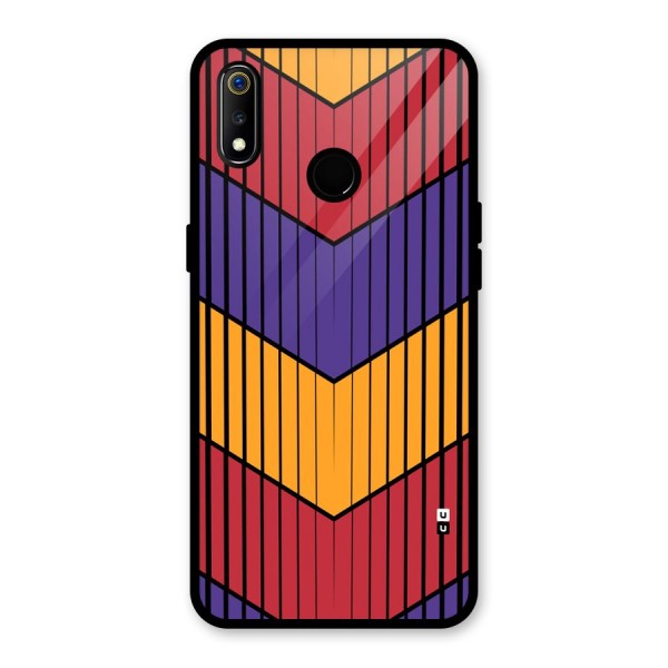 Angular Stripes Glass Back Case for Realme 3