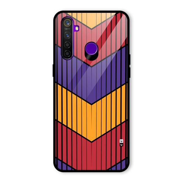 Angular Stripes Glass Back Case for Realme 5 Pro