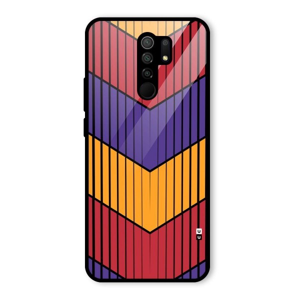 Angular Stripes Glass Back Case for Redmi 9 Prime