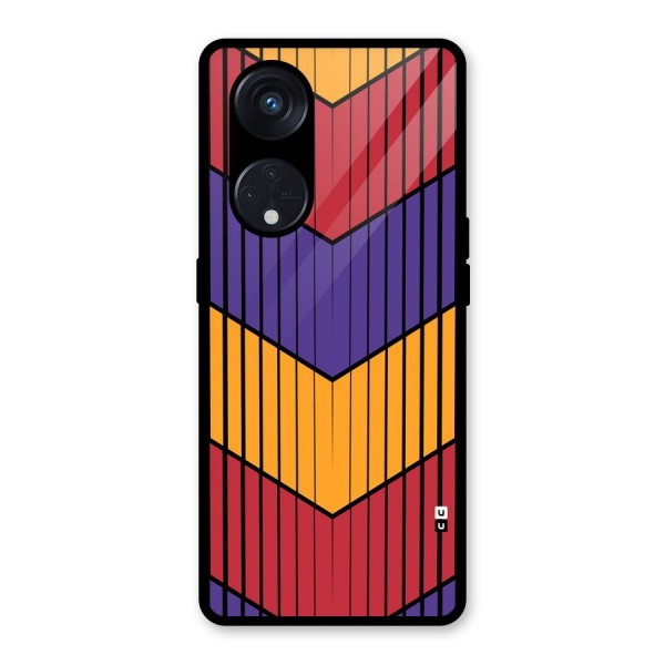 Angular Stripes Glass Back Case for Reno8 T 5G