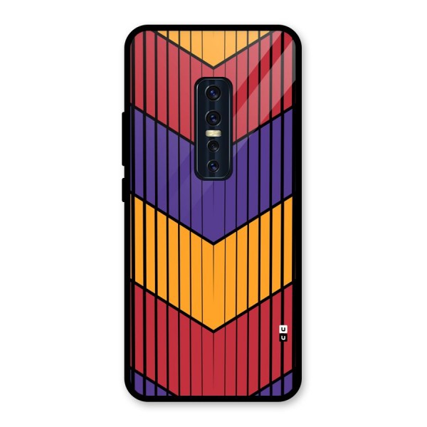 Angular Stripes Glass Back Case for Vivo V17 Pro