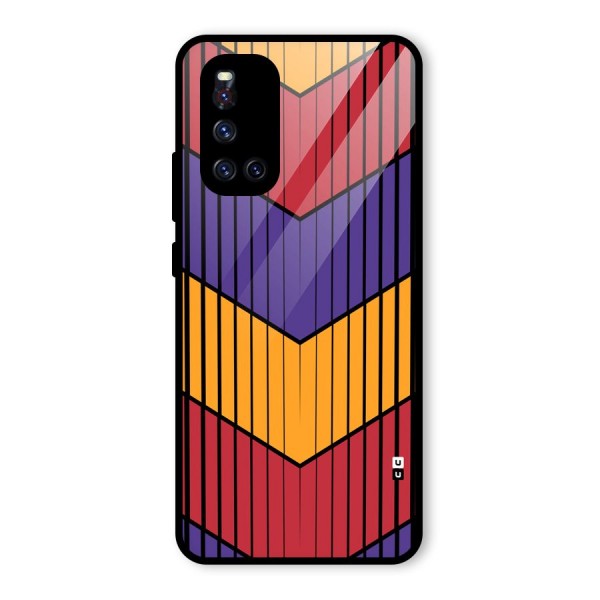 Angular Stripes Glass Back Case for Vivo V19