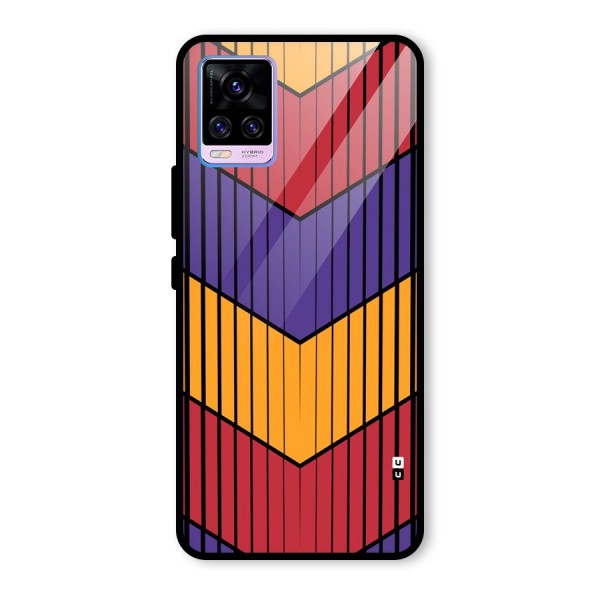 Angular Stripes Glass Back Case for Vivo V20 Pro