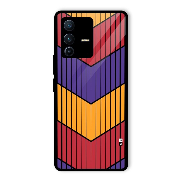 Angular Stripes Glass Back Case for Vivo V23 Pro