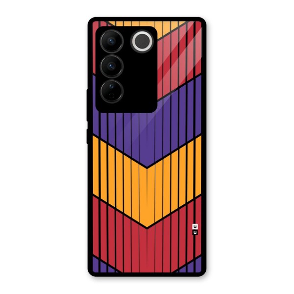 Angular Stripes Glass Back Case for Vivo V27 Pro