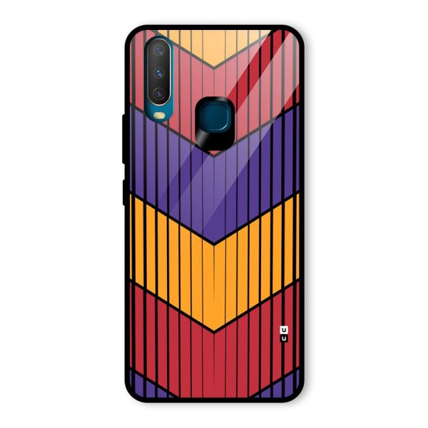 Angular Stripes Glass Back Case for Vivo Y12