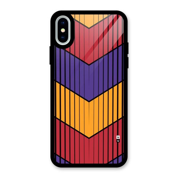 Angular Stripes Glass Back Case for iPhone X