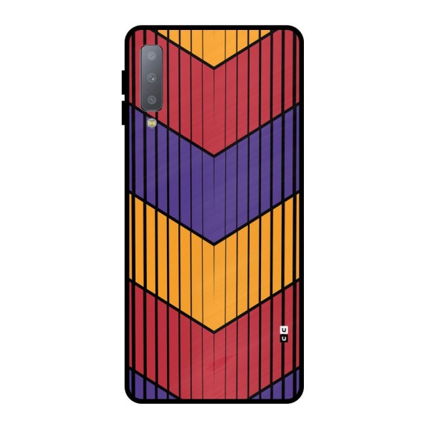 Angular Stripes Metal Back Case for Galaxy A7 (2018)