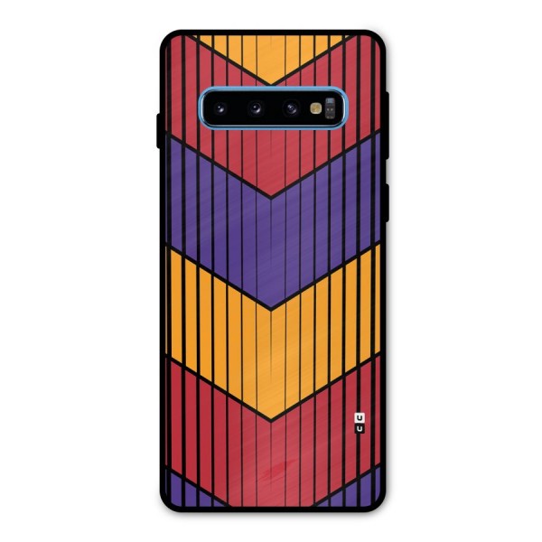 Angular Stripes Metal Back Case for Galaxy S10