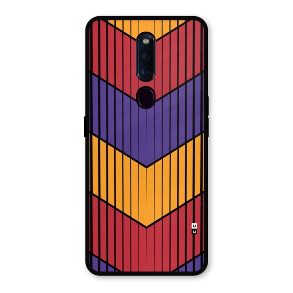 Angular Stripes Metal Back Case for Oppo F11 Pro