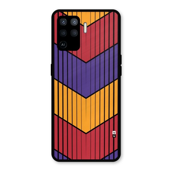 Angular Stripes Metal Back Case for Oppo F19 Pro