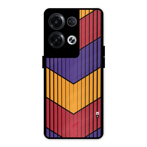 Angular Stripes Metal Back Case for Oppo Reno8 Pro 5G