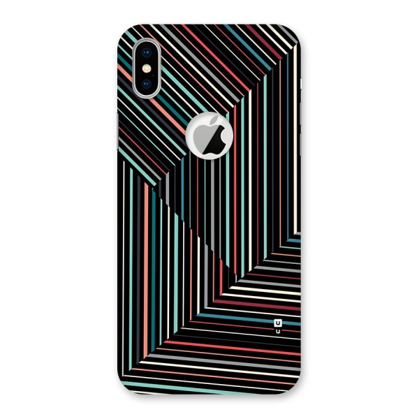 Angulars Stripes Back Case for iPhone XS Logo Cut