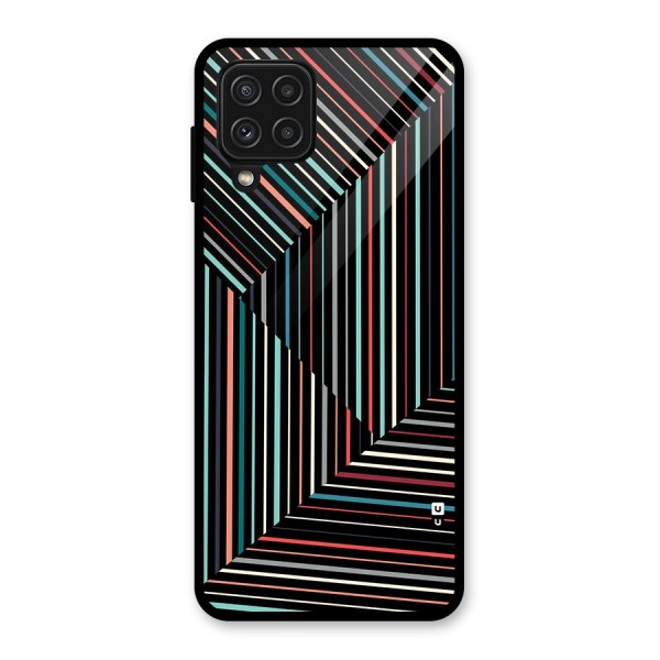 Angulars Stripes Glass Back Case for Galaxy A22 4G