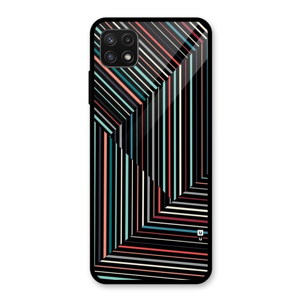 Angulars Stripes Glass Back Case for Galaxy A22 5G