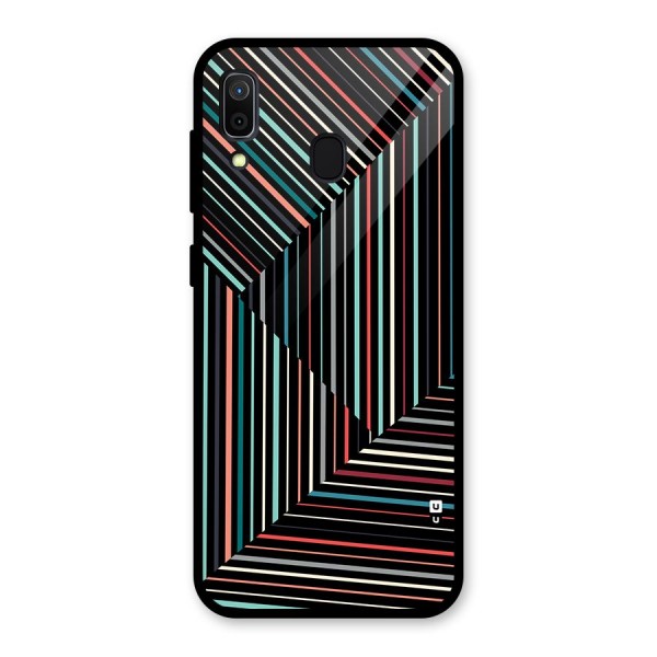 Angulars Stripes Glass Back Case for Galaxy A30