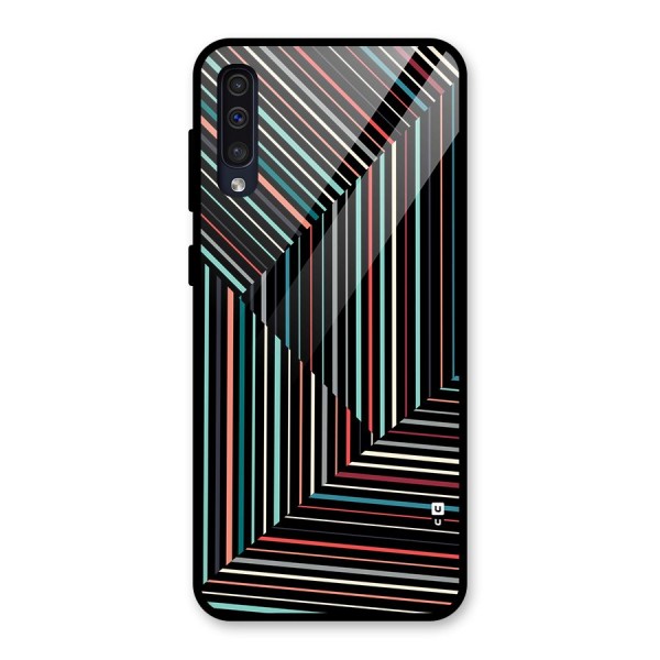 Angulars Stripes Glass Back Case for Galaxy A50