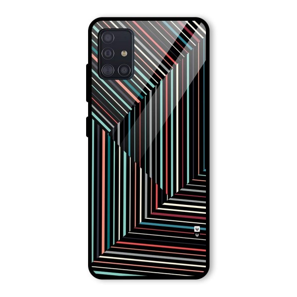 Angulars Stripes Glass Back Case for Galaxy A51