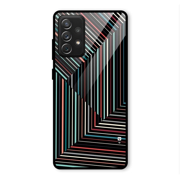 Angulars Stripes Glass Back Case for Galaxy A72