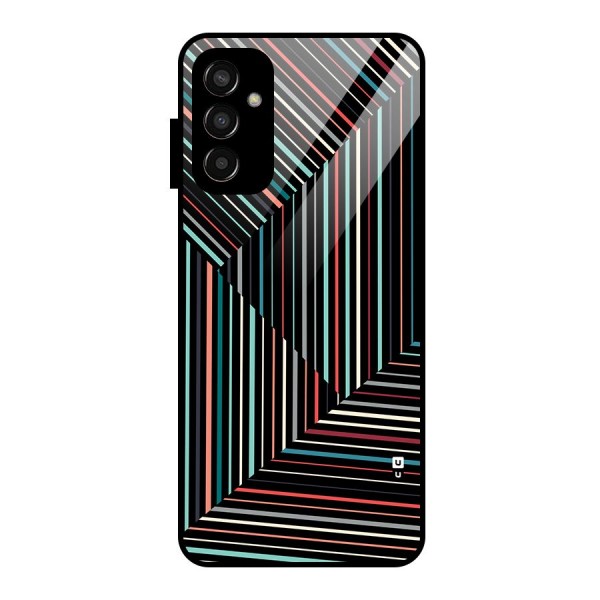 Angulars Stripes Glass Back Case for Galaxy F13