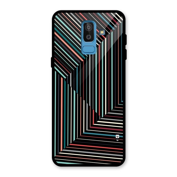 Angulars Stripes Glass Back Case for Galaxy J8