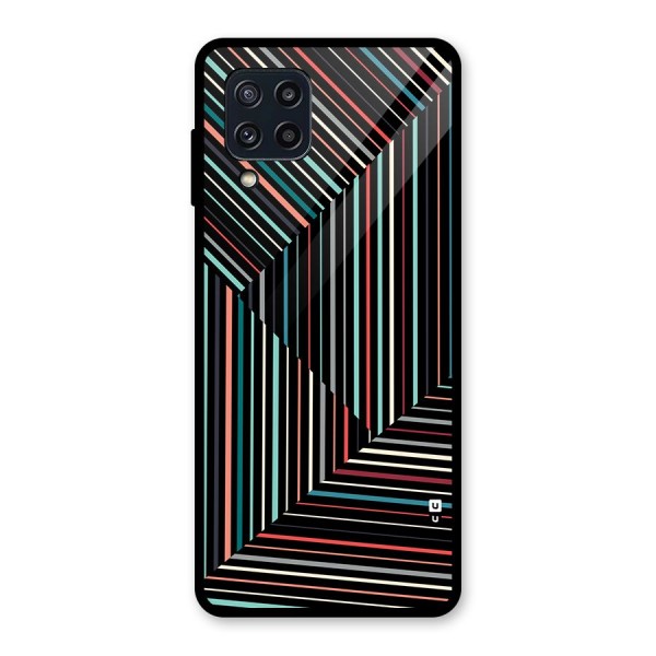 Angulars Stripes Glass Back Case for Galaxy M32