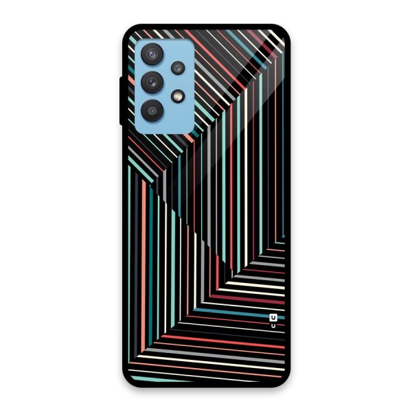 Angulars Stripes Glass Back Case for Galaxy M32 5G