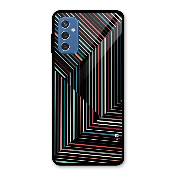 Angulars Stripes Glass Back Case for Galaxy M52 5G