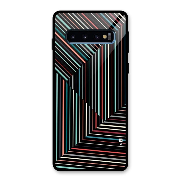 Angulars Stripes Glass Back Case for Galaxy S10