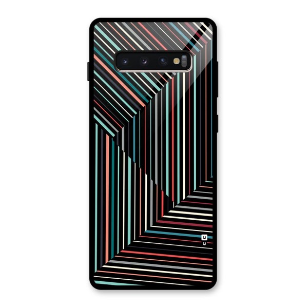 Angulars Stripes Glass Back Case for Galaxy S10 Plus