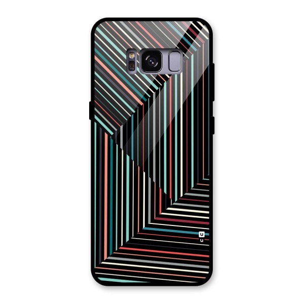 Angulars Stripes Glass Back Case for Galaxy S8