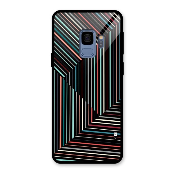 Angulars Stripes Glass Back Case for Galaxy S9