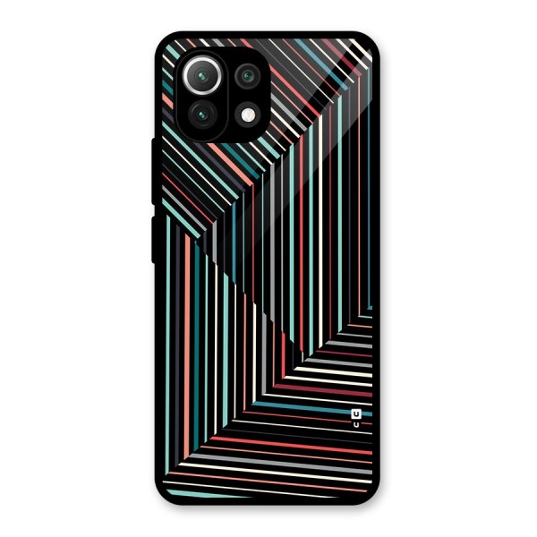 Angulars Stripes Glass Back Case for Mi 11 Lite