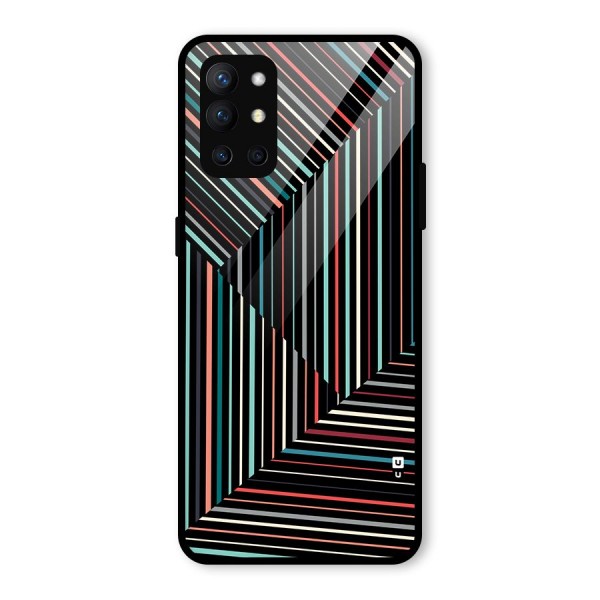 Angulars Stripes Glass Back Case for OnePlus 9R