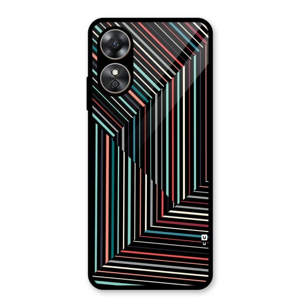 Angulars Stripes Glass Back Case for Oppo A17