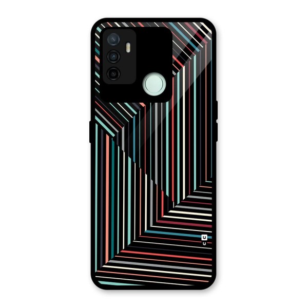 Angulars Stripes Glass Back Case for Oppo A53